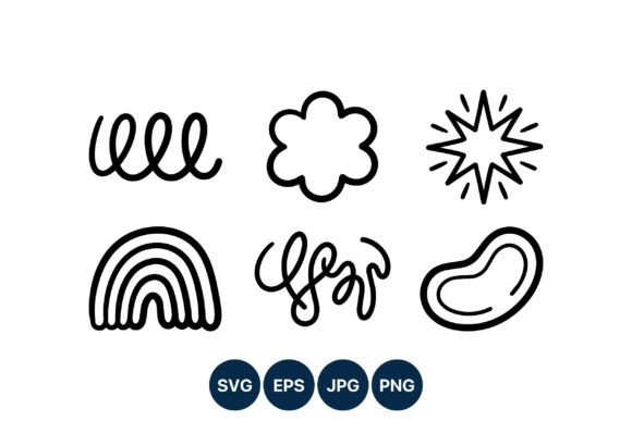 Download Abstract Curved Line Art Doodle Set - Premium Resources